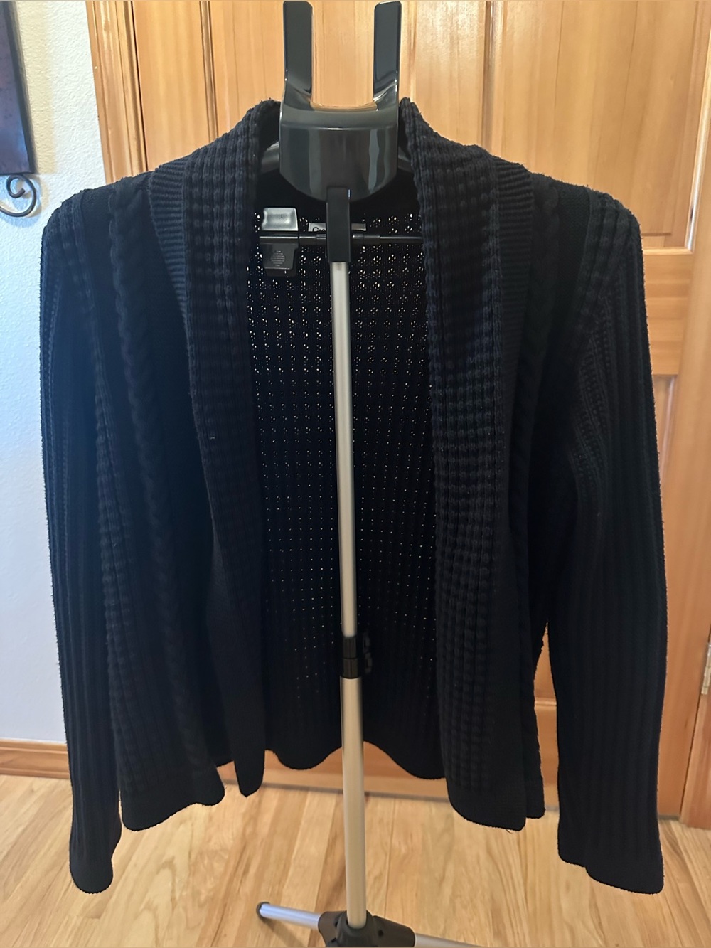 croft & barrow Black Open-Front Ribbed Knit Blazer